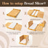 Bread Slicers for Homemade Bread, HDPE Base and Maple Fingers, 4 Thicknesses for Uniform Slices, Foldable Guide
