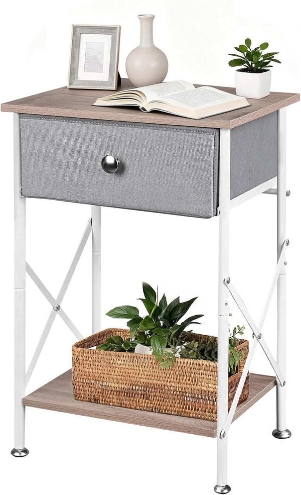 VECELO Night Stand, Small End Table for Small Spaces, Wood Side Table