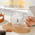 Binoster Bear Cute Mugs Kawaii Double Wall Glass Coffee Tea Mill Yogurt Cup Funny Novelty Gift for Women Her Friends