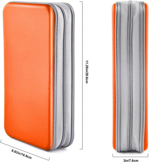 Bivisen DVD Case Holder Wallet Binder, 96 Capacity CD/DVD Storage Organizer for Car, Home, Travel (Orange)