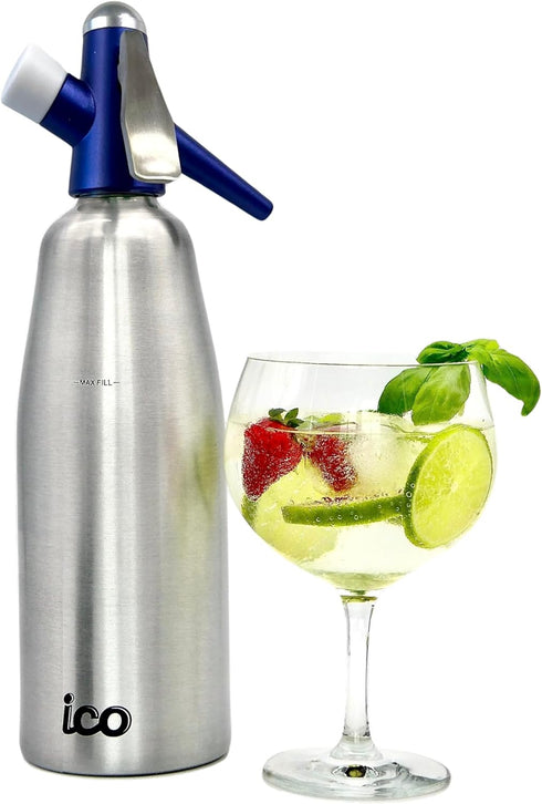 ICO Soda Siphon, Sparkling Water Maker, Soda Maker, Carbonated Water Machine for