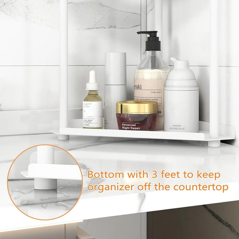 3 Counter Countertop Counter Jesginboo Tier Bathroom Organizer, Vanity Organizer Corner Shelf, Skincare, Makeup