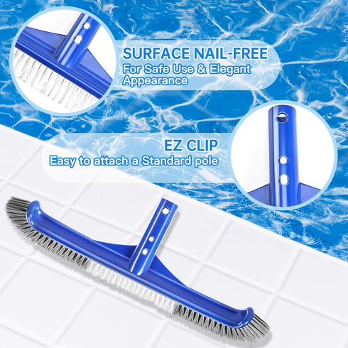 Unipool Skimmer Kit17" Skimmer Pool Brush Head & Fine Mesh Pool Pool Brushes for Cleaning Pool Wall Reinforced Frame