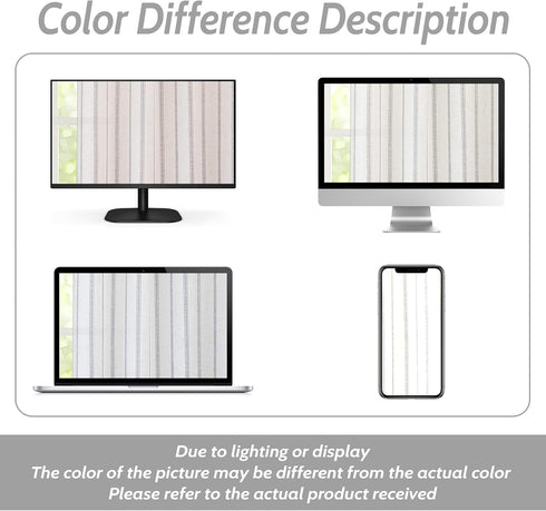 DriftAway Farmhouse Vertical Striped Linen Blend Valances, 18 Inch Blackout Kitchen Curtain Valance, 1 Panel for Living