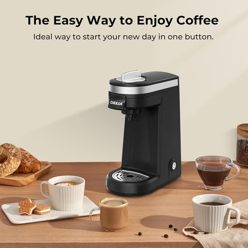 Compact CHULUX Single Serve Coffee Maker - Perfect for Small Spaces