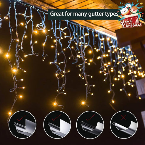 200 Pack C9 C7 Brightown Christmas Light Clips Outdoor, Mini Gutter & Shingle Clips for Hanging Christmas String