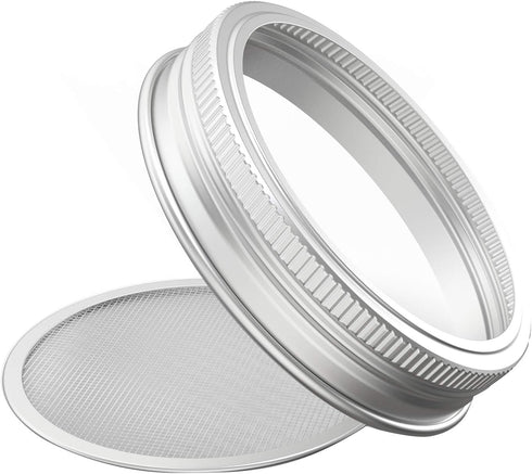 304 Stainless Steel Sprouting Lids - 6 Pcs for Wide Mouth Mason Jars, Making Organic Sprout Seeds