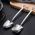 Dessert Spoon Set, 6 Pcs 6" Shovel Shape Stainless Steel Spoons for Home, Kitchen, Restaurant