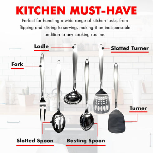 Chef Craft 10230 1-Piece Stainless Steel Solid Spoon, 13-Inch