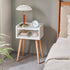 UWNS003W IBUYKE Nightstand, Mid-Century Modern Bedside Table with Solid Wood Legs, Minimalist and Practical End Side