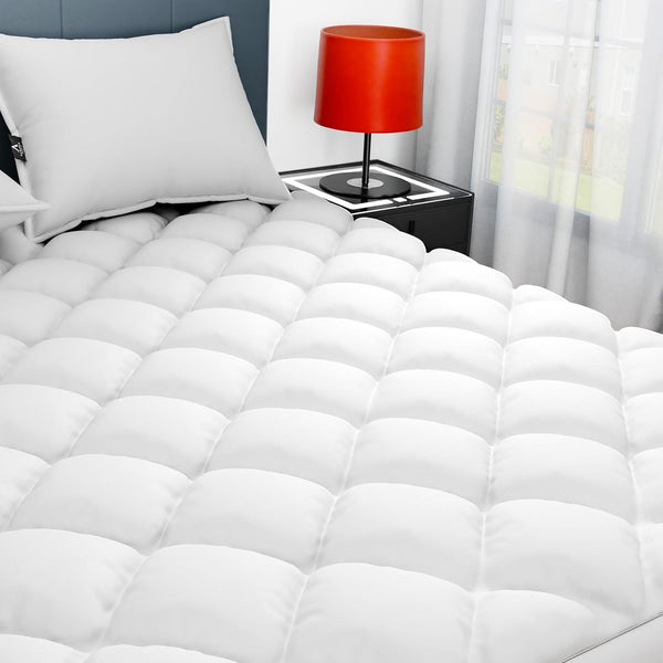 Sunflower Twin Mattress Pad, Hypoallergenic Cotton Cover for College Dorm, Extra Deep Pocket Quilted Protector