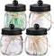 SheeChung 4 Pack Apothecary Jars with Lids, Bathroom Organizers and Storage, Small Mason Jars for Q-tips, Cottons,