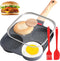 Xtujcya 4-Cup Egg Pan, Premium Egg Pans Nonstick, Omelette Pan with Lid ,