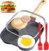 Xtujcya 4-Cup Egg Pan, Premium Egg Pans Nonstick, Omelette Pan with Lid ,
