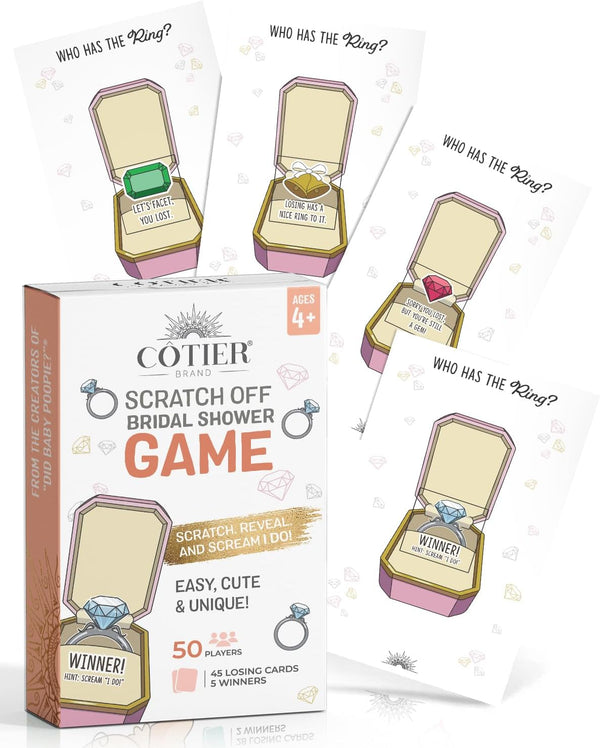 Who Has The Ring Bridal Shower Scratch Off Game - Hilarious Losing Phrases on Ticket Cards for 30 Guests