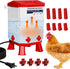 Ganggend Heated Chicken Waterer, 2 Gallon Thermostatic Poultry Drinker with 4 Nipples, Outdoor