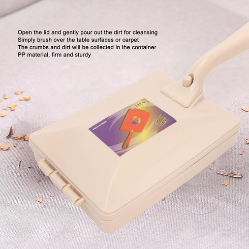 Carpet Floor Sweeper Manual with Horsehair, Dual Rotating System & 2 Corner Brushes for Cleaning Pet Hair