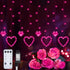 Valentines Day Decor, Pink Love Heart String Lights for Bedroom, 12 Hearts