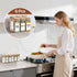 4 oz 6Pcs Set, ComSaf Glass Spice Jars with Label, Empty Spice Containers with Bamboo Lids, Square Seasoning Containers