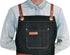 Professional Black Denim Apron with Pockets, Cooking Chef Kitchen Grill BBQ Hairstylist Apron with Leather Straps