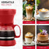 Holstein Housewares 5 Cup Drip Coffee Maker, User Friendly with Permanent Filter, Borosilicate Glass Carafe, Red
