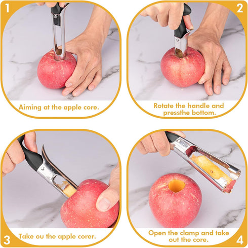 PTNITWO Apple Corer, Premium Stainless Steel Apple Corer Tool,Sturdy Ergonomic Handle, Easy to Use and Clean