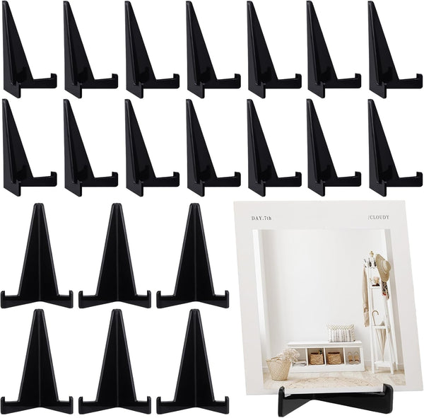 Bucherry 20 Pcs Triangle Acrylic Easel Stands for Display, Mini Picture Frame Stand, Plate Holders for Weddings, Home