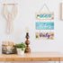 Hotop Beach Sign Decor, Hanging Sea Decorations with Starfish and Seahorse Wall Plaque for Elegant Beach Decoration