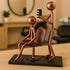 4.25" 4.25" Hairdresser Craft Handmade Figurine L x H Recycled Metal Sculpture & Hand Welded Bronze Finish Art Gift