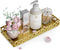 11 Inch Gold Bathroom Vanity Tray, Small Decorative Countertop Organizer for Perfume, Makeup, Cosmetic Jewelry