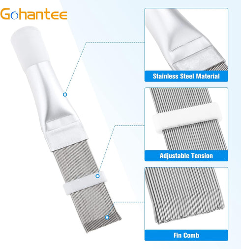 Air Conditioner Fin Comb Pack of 2, AC Condenser Fin Straightener Cleaner, Evaporator Radiator Cleaning Tool