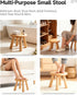 NKGIAG 10" (1 Pack) Small Solid Wood Stool, Round Wooden Step Stool for Kids & Adults, Sturdy Plant Stand, Low Sitting