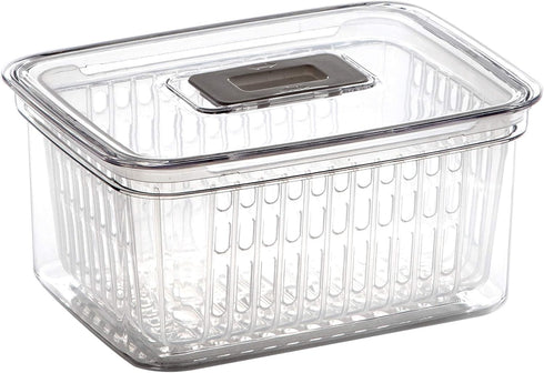 BINO Produce Saver - 6.8 Cup/1.6L Fridge Storage Containers for Fruits and Vegetables, BPA-Free with Adjustable Air Vent