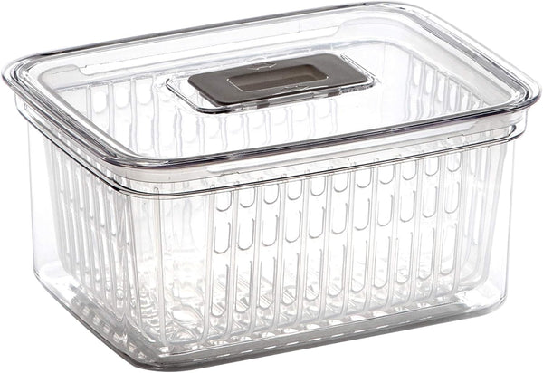 BINO Produce Saver - 6.8 Cup/1.6L Fridge Storage Containers for Fruits and Vegetables, BPA-Free with Adjustable Air Vent