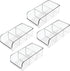 mDesign 4 Pack Plastic Food Storage Bin Organizer with 3 Compartments for Kitchen, Pantry, Shelf, Drawer, Fridge,