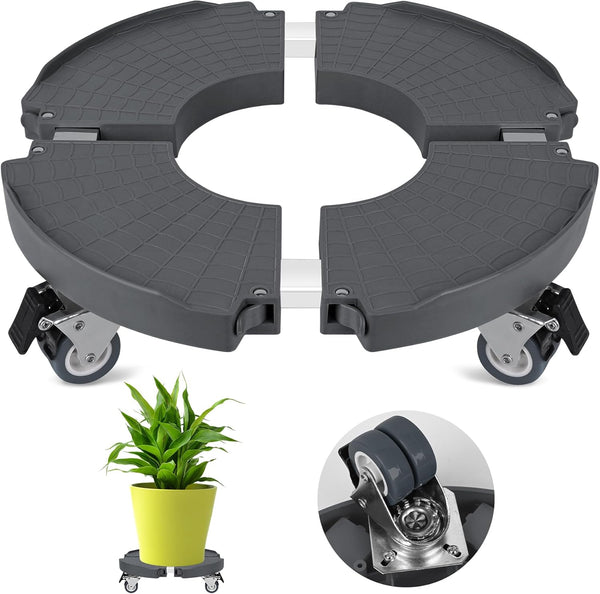 ToLanbbt Plant Caddy Stand with 360 Wheels Adjustable 15-22 Inch Rolling Plant