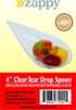 Zappy Clear Plastic Tear Drop Appetizer Spoon - 100 Count, 4 Inches, Tasting Spoons, Soup Spoons