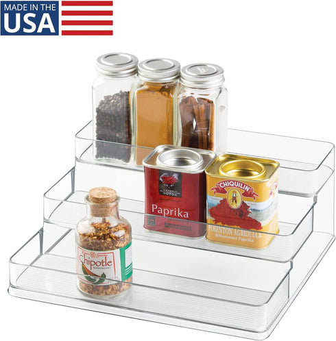 iDesign 3-Tier Spice Rack Organizer, Clear, Made in USA