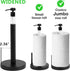 SunnyPoint Weighted Paper Towel Dispenser with Built-in Pump Bottle (Coating Black)