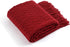 BATTILO HOME Christmas Red Throw Blanket, Textured Soft Burgundy Decorative Knitted Blanket, 50"x60"