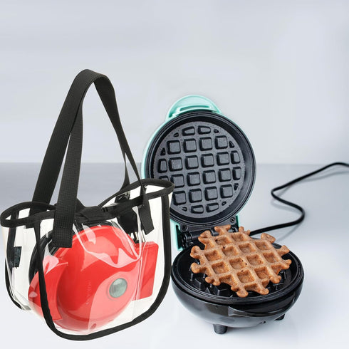 Beautyflier Carrying Bag for DASH Mini Waffle Maker 4 Inch, Portable Clear Organizer Bag for Baking and Cooking (Bag