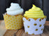 Honey Bee Cupcake Wrappers, Set of 24 Scalloped Cup Cake Holder Wraps for Parties, Yellow Black