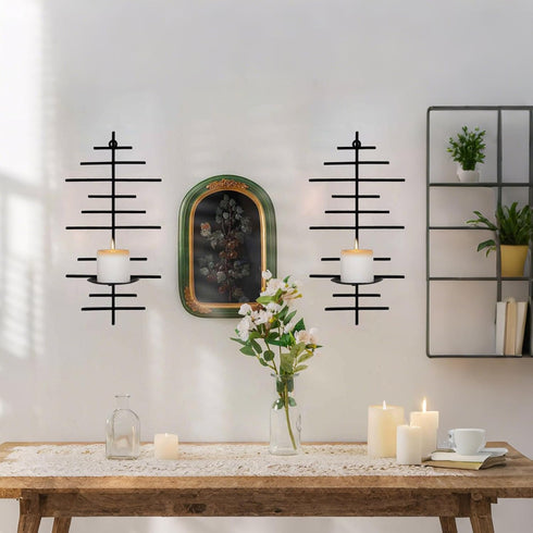 Set 2,Black AIM & GGKK Wall Candle Sconce of Wall Mounted Candle Holder for Home,Living Room, Dining Room,Rustic