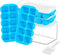 DOQAUS Ice Cube Tray with Lid and Bin, 4 Pack Easy Ice Pop Out Silicone Ice Cube Trays for Freezer, Stackable Storage