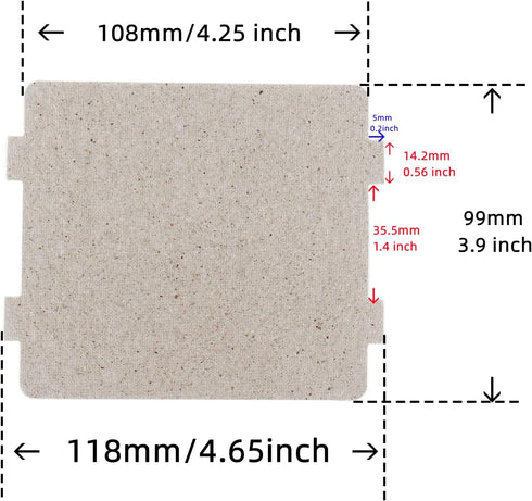 BOJACK Universal Microwave Waveguide Cover, Cutable Mica Board 118 X 99 mm (Pack of 6)