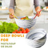 Yundu 9'' Deep and Large Mixing Bowls, 84 oz Porcelain Serving Bowls for Pasta, Fruit, Soup, Salad, Set of 2-Grey