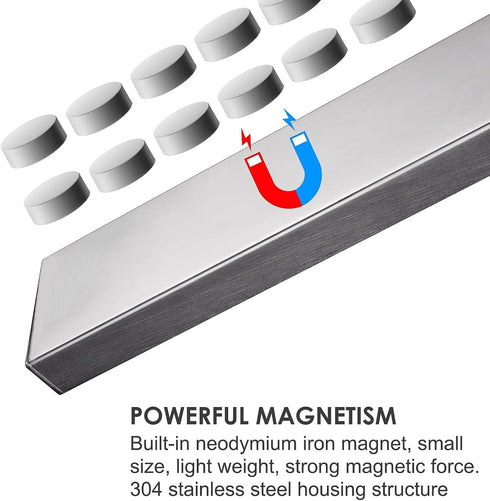 Enkrio 11.8 Inch Magnetic Knife Strip - Upgraded Stainless Steel Holder for Wall with 3M Type, Kitchen Utensil & Tool