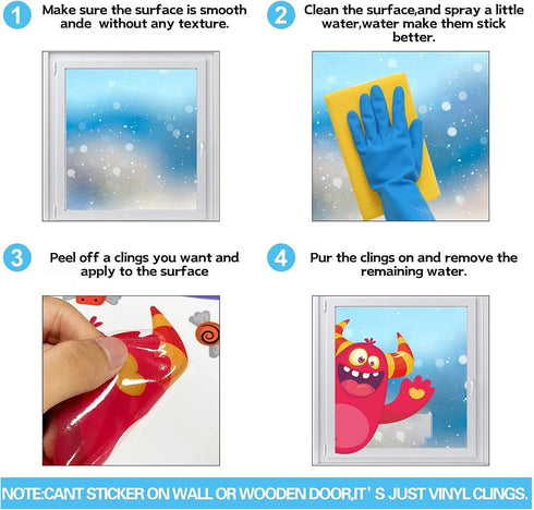 BAYLAY Halloween Window Clings, 10 Sheets Double Sided Stickers for Halloween Window Decorations