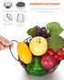Round Wire Basket Black - Fruit Basket Bowl with Handle for Kitchen Storage of Vegetables and Snacks