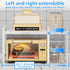 Adjustable Over the Microwave Shelf, 2 Tier Microwave Rack with Spice Organizer and Hooks for Kitchen, White